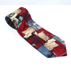 Royal Knight Neck Tie Men's Red Blue Tan Vacation theme
